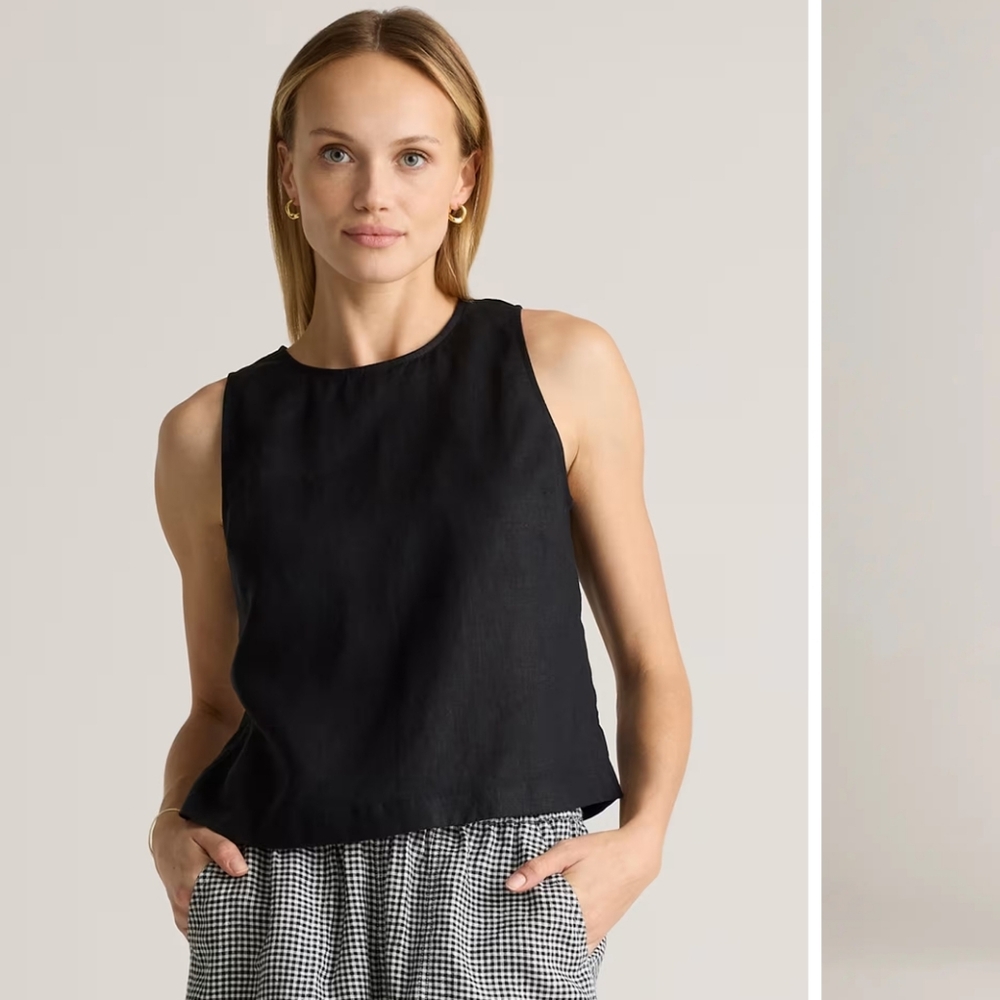 Quince 100% European Linen Cropped Tank
